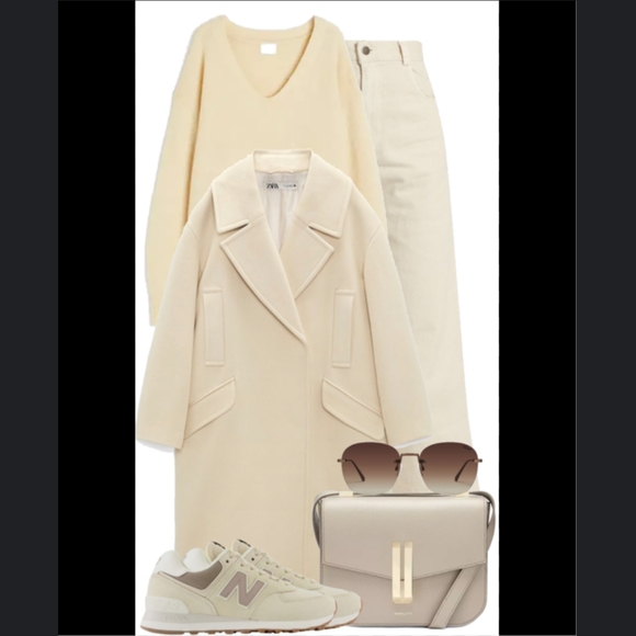 Zara oversized double breasted vanilla cream coat - Picture 11 of 11